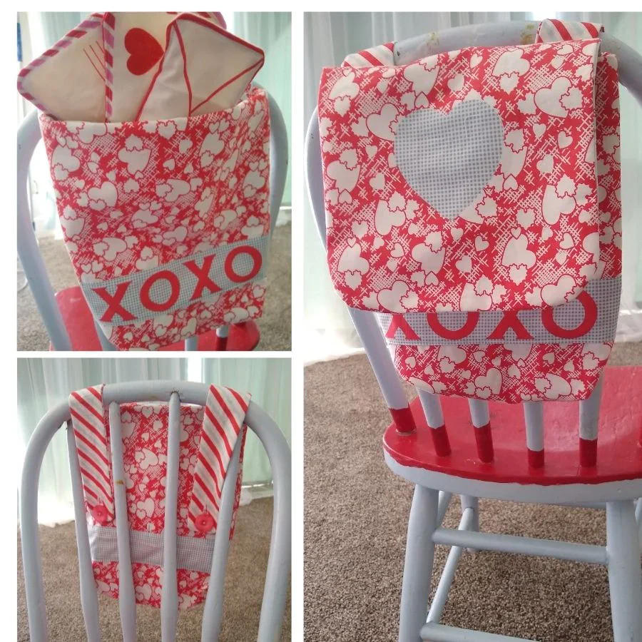 Fabric, VALENTINE Chair Bag Panel Sugar & Spice by Cottage Mama - (by the panel) - Image 2