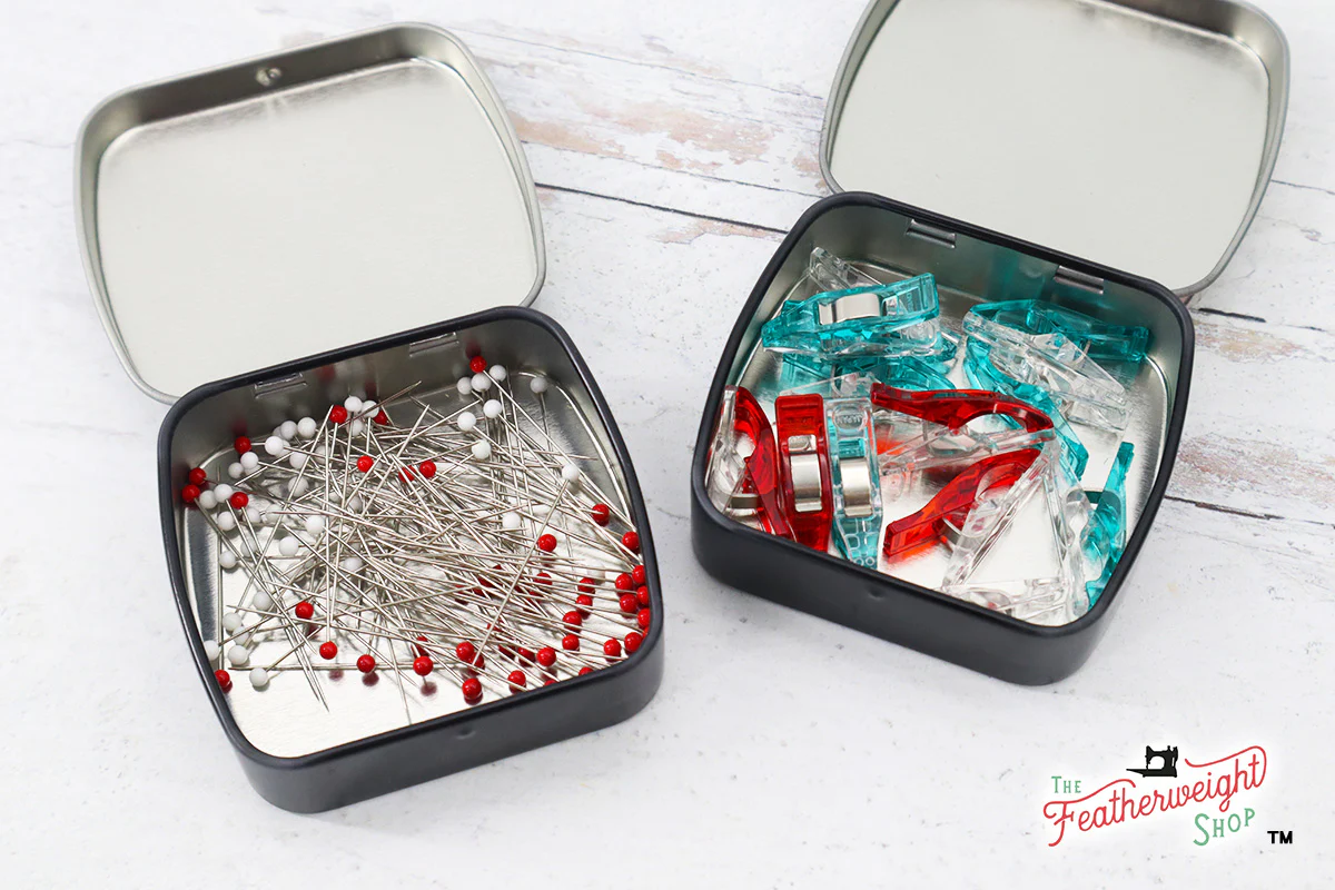 Featherweight Pin Tin & Nostalgic Box - Red Plaid - Image 3