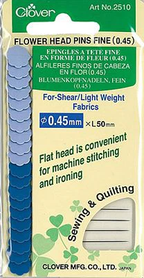 Flower Head Pins, Blue Flowers -FINE