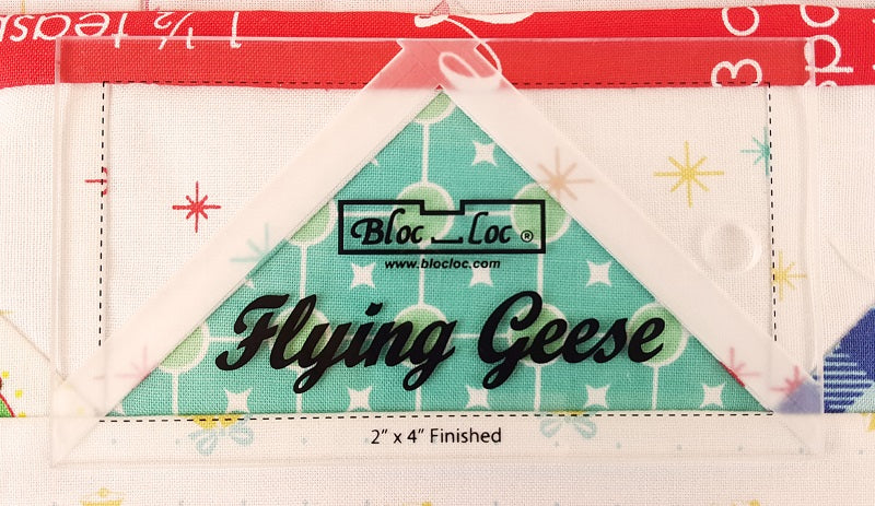 Flying Geese "BLOC LOC" Ruler with Squaring-Up Groove 2.5" x 4.5" (2" x 4" finished) - Image 2