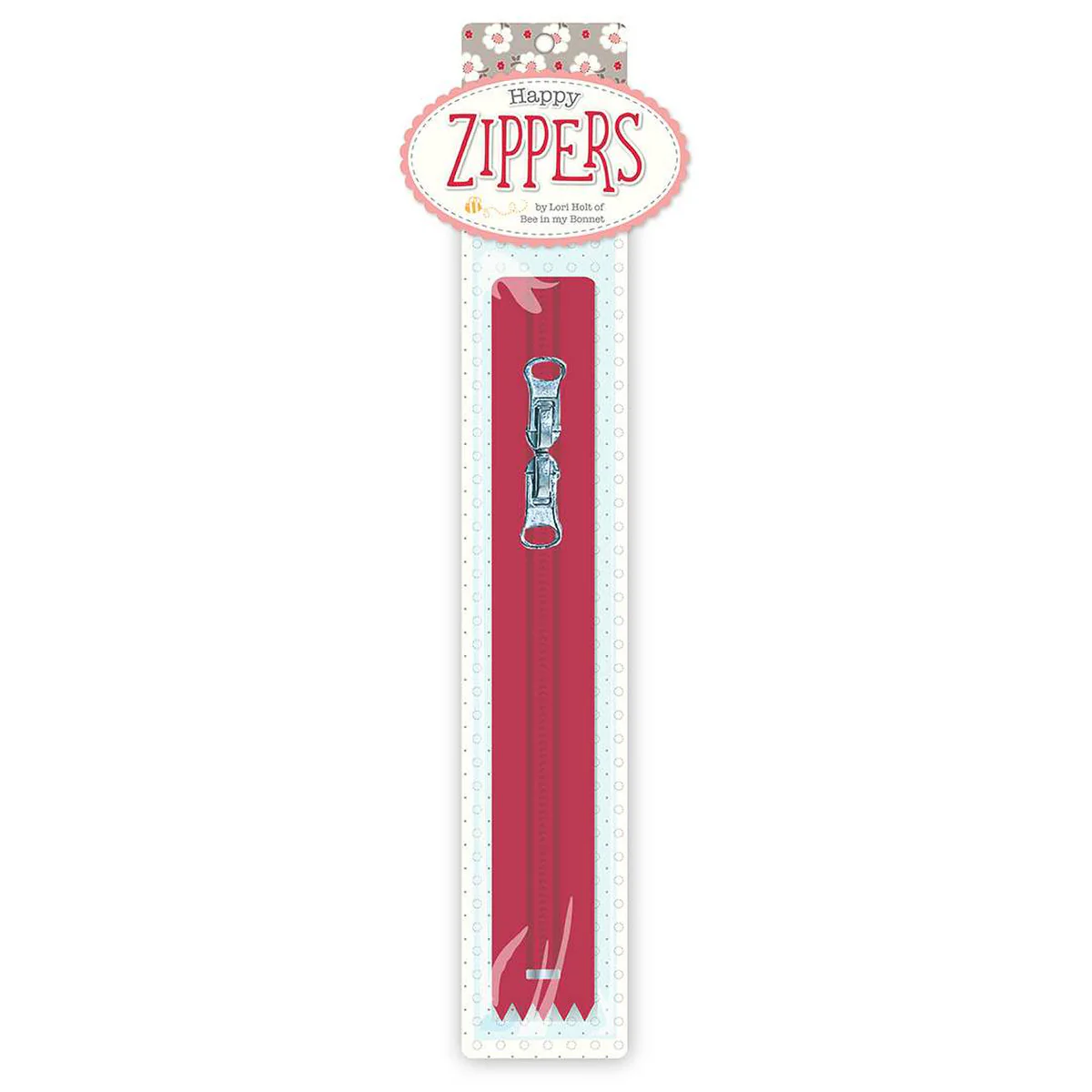 Happy Zipper by Lori Holt - RED 16"