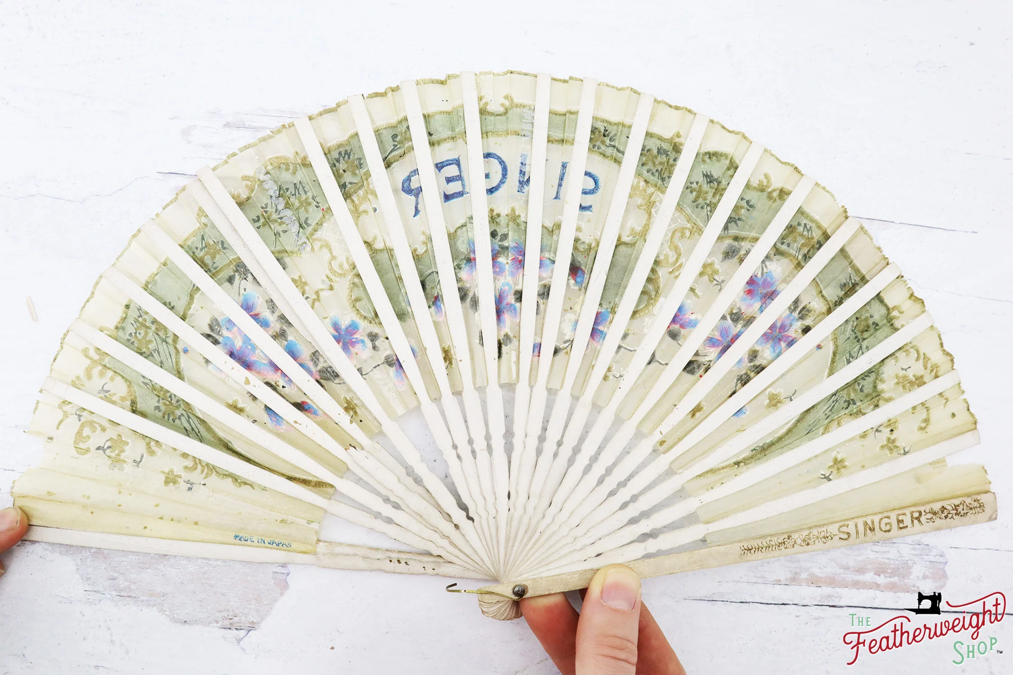 Japanese Hand Fan - RARE Singer (Vintage Original) - Image 4