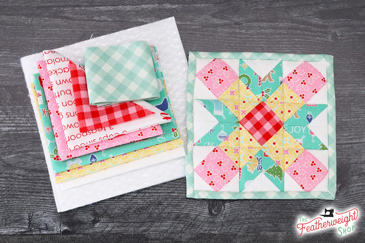 KIT, Vintage Christmas MISTLETOE Hotpad (Pattern Book Optional) - Image 2