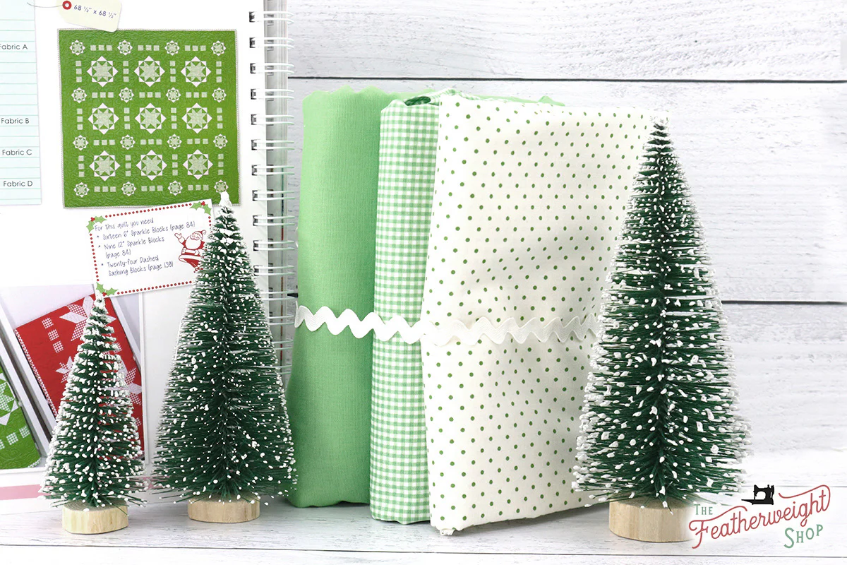 QUILT KIT, Lori Holt Two Color Quilt EVER-GREEN (Pattern Book Optional) - Image 3