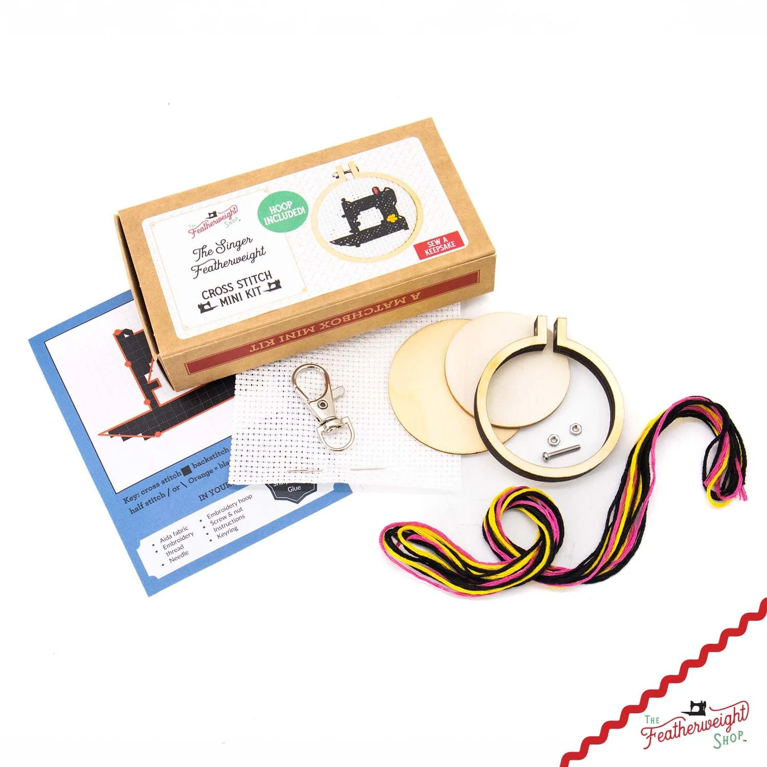 KIT, MINI Cross Stitch - Singer Featherweight 221, Hoop Included! - Image 2