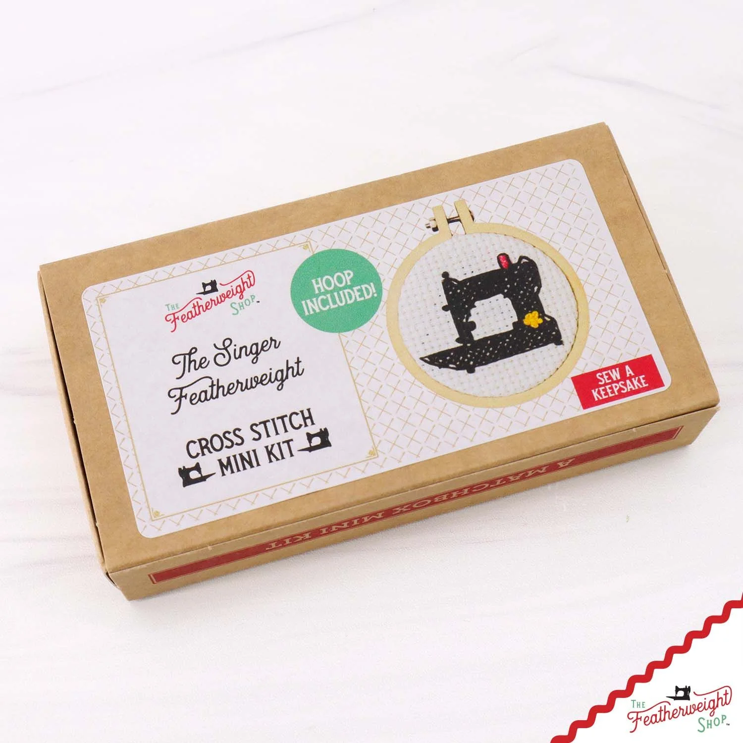 KIT, MINI Cross Stitch - Singer Featherweight 221, Hoop Included! - Image 8