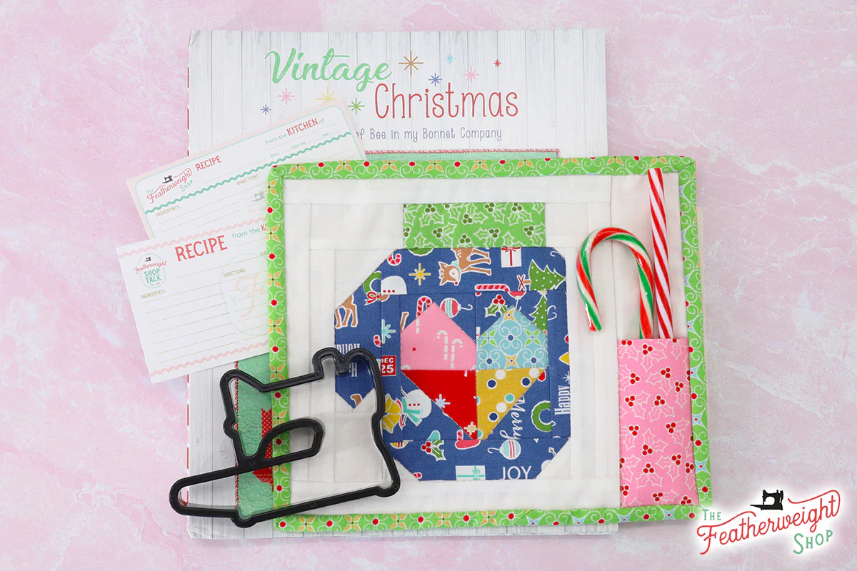 KIT, Vintage Christmas Merry Mug Mat MITTEN (Pattern Book Optional) - Image 3