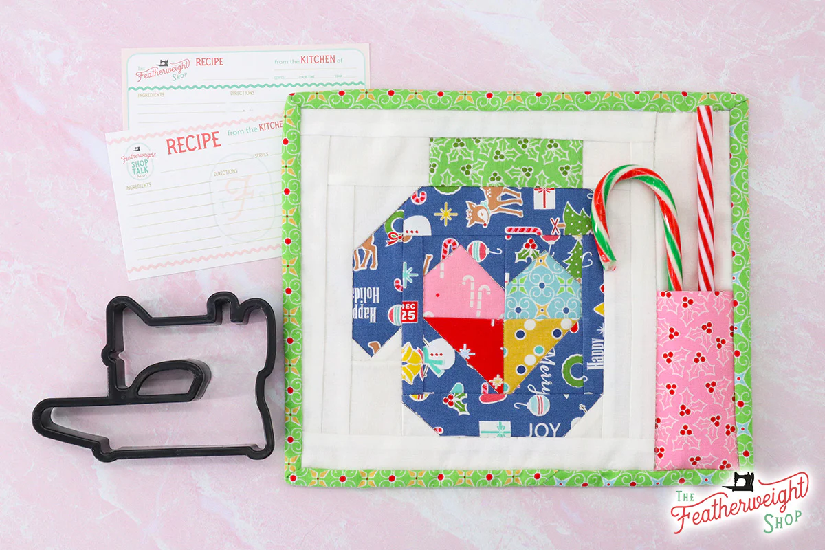 KIT, Vintage Christmas Merry Mug Mat MITTEN (Pattern Book Optional) - Image 4