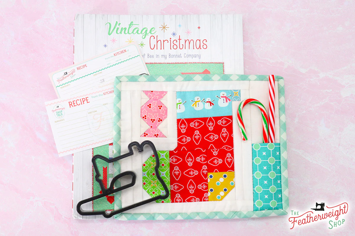 KIT, Vintage Christmas Merry Mug Mat STOCKING (Pattern Book Optional) - Image 3