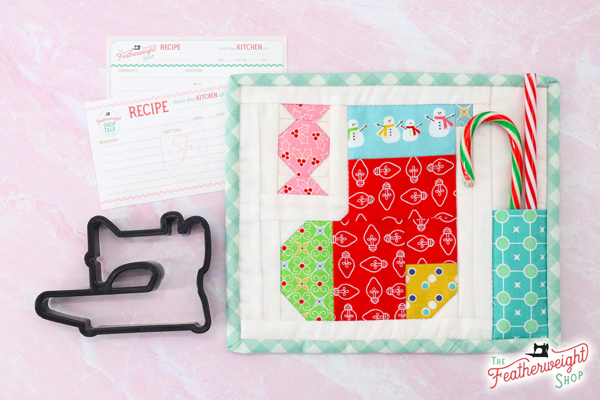 KIT, Vintage Christmas Merry Mug Mat STOCKING (Pattern Book Optional) - Image 4