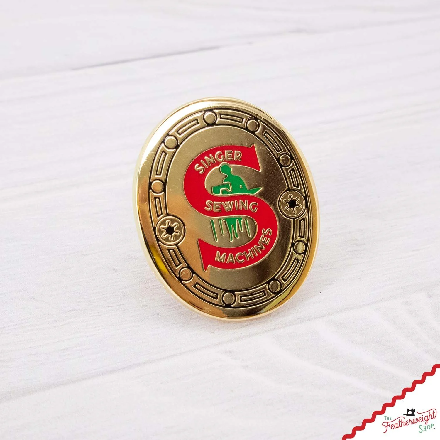 LAPEL Pin - Enamel RED S Featherweight Badge - Image 4