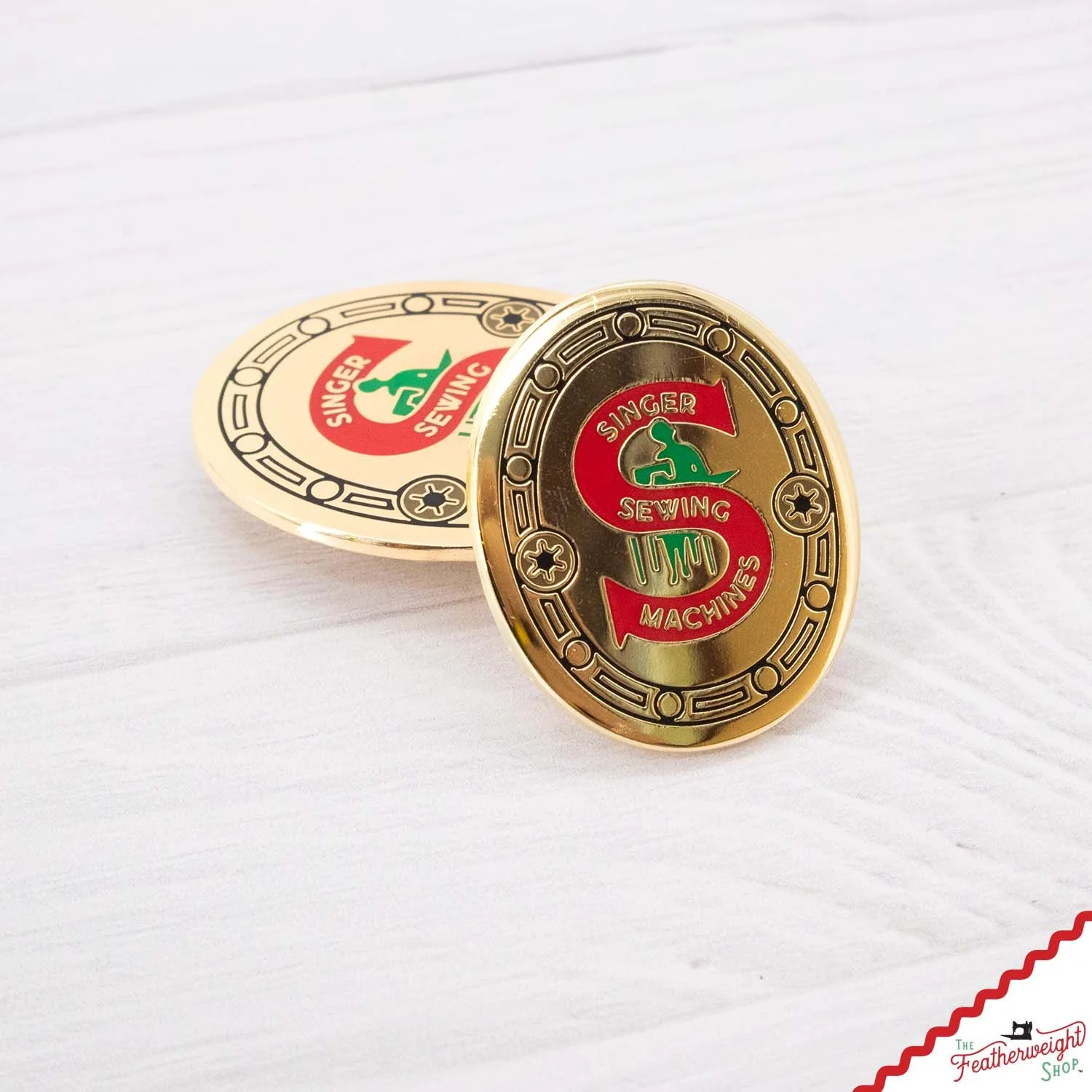 LAPEL Pin - Enamel RED S Featherweight Badge - Image 5