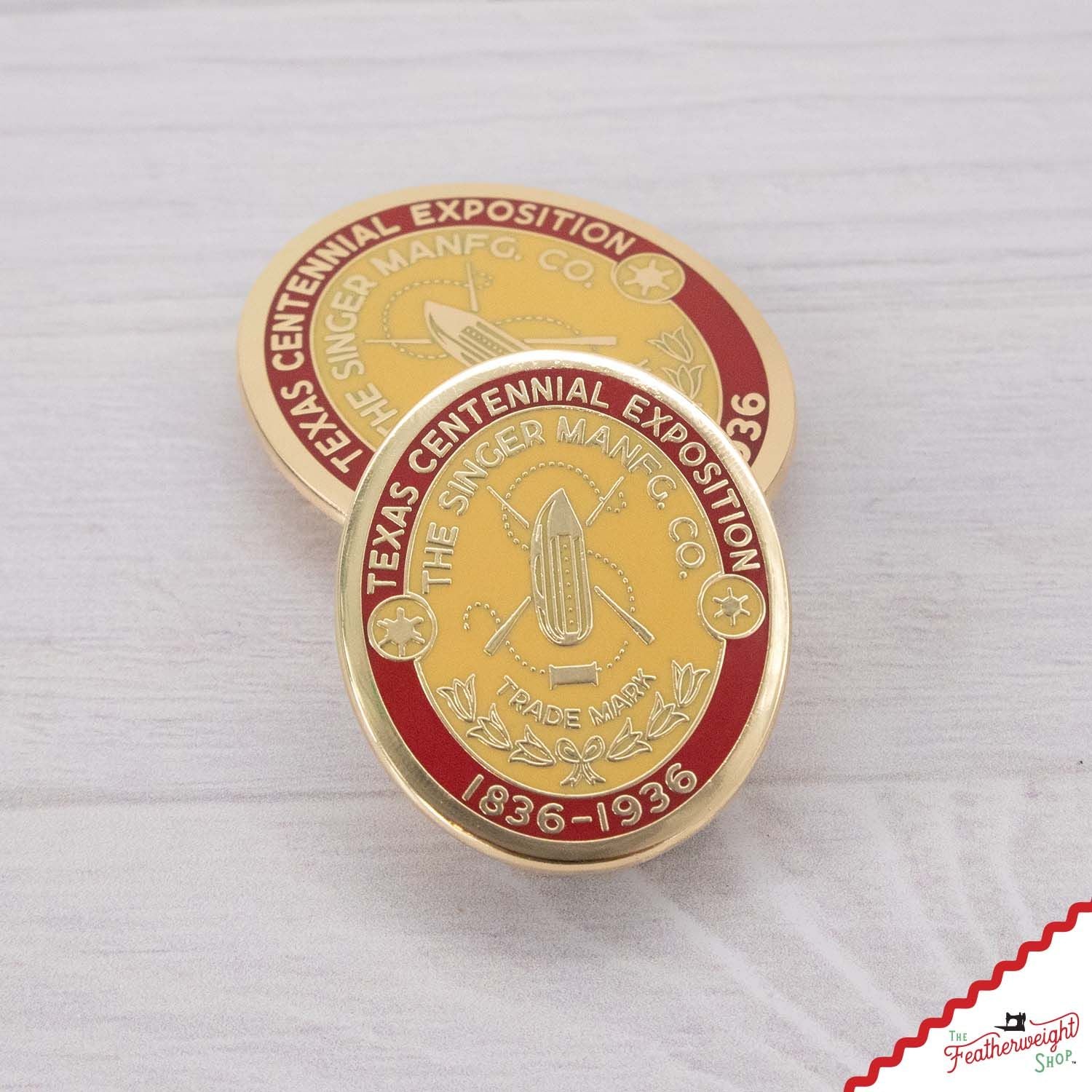 LAPEL Pin - Featherweight Badge Texas Centennial - Image 4