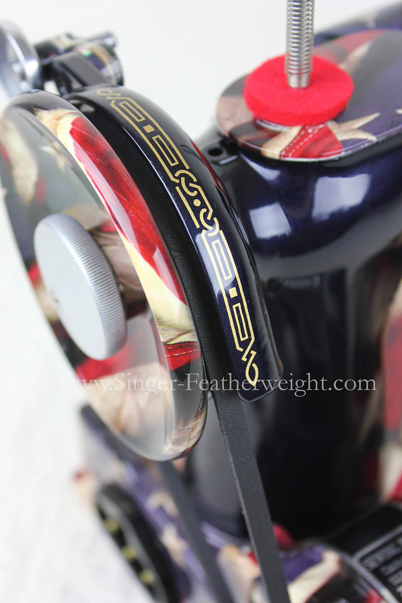 Singer Featherweight 221 Sewing Machine, PATRIOTIC One-Of-A-Kind Specialty - Painted - Image 13