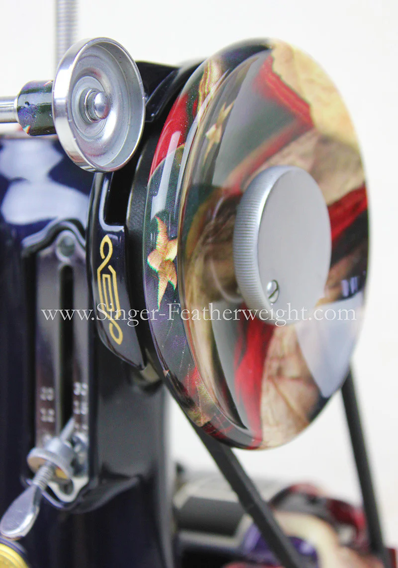 Singer Featherweight 221 Sewing Machine, PATRIOTIC One-Of-A-Kind Specialty - Painted - Image 19