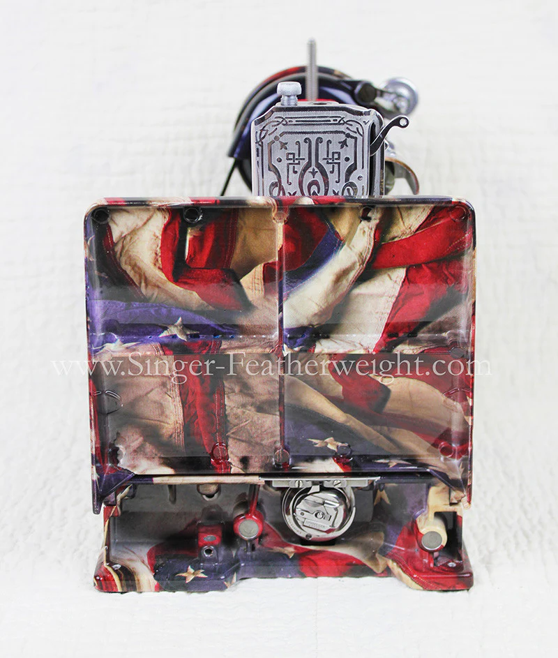 Singer Featherweight 221 Sewing Machine, PATRIOTIC One-Of-A-Kind Specialty - Painted - Image 22