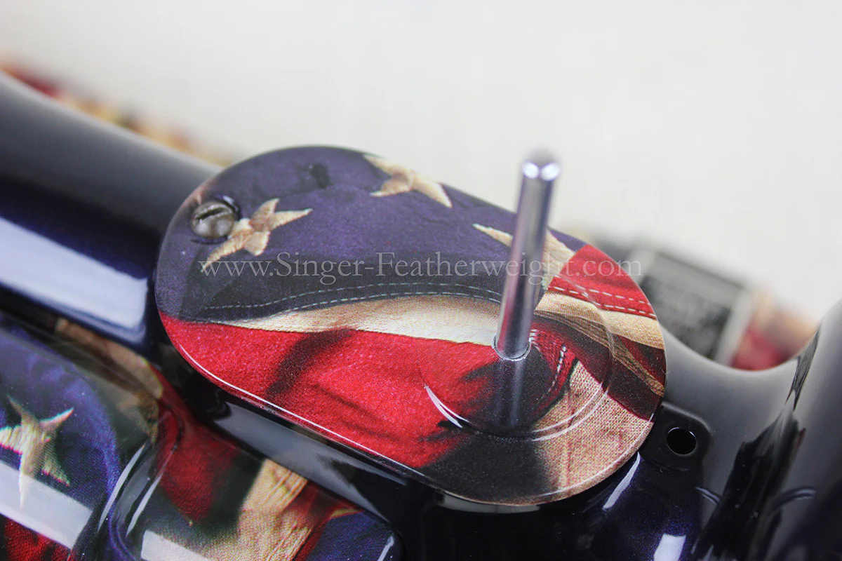 Singer Featherweight 221 Sewing Machine, PATRIOTIC One-Of-A-Kind Specialty - Painted - Image 6
