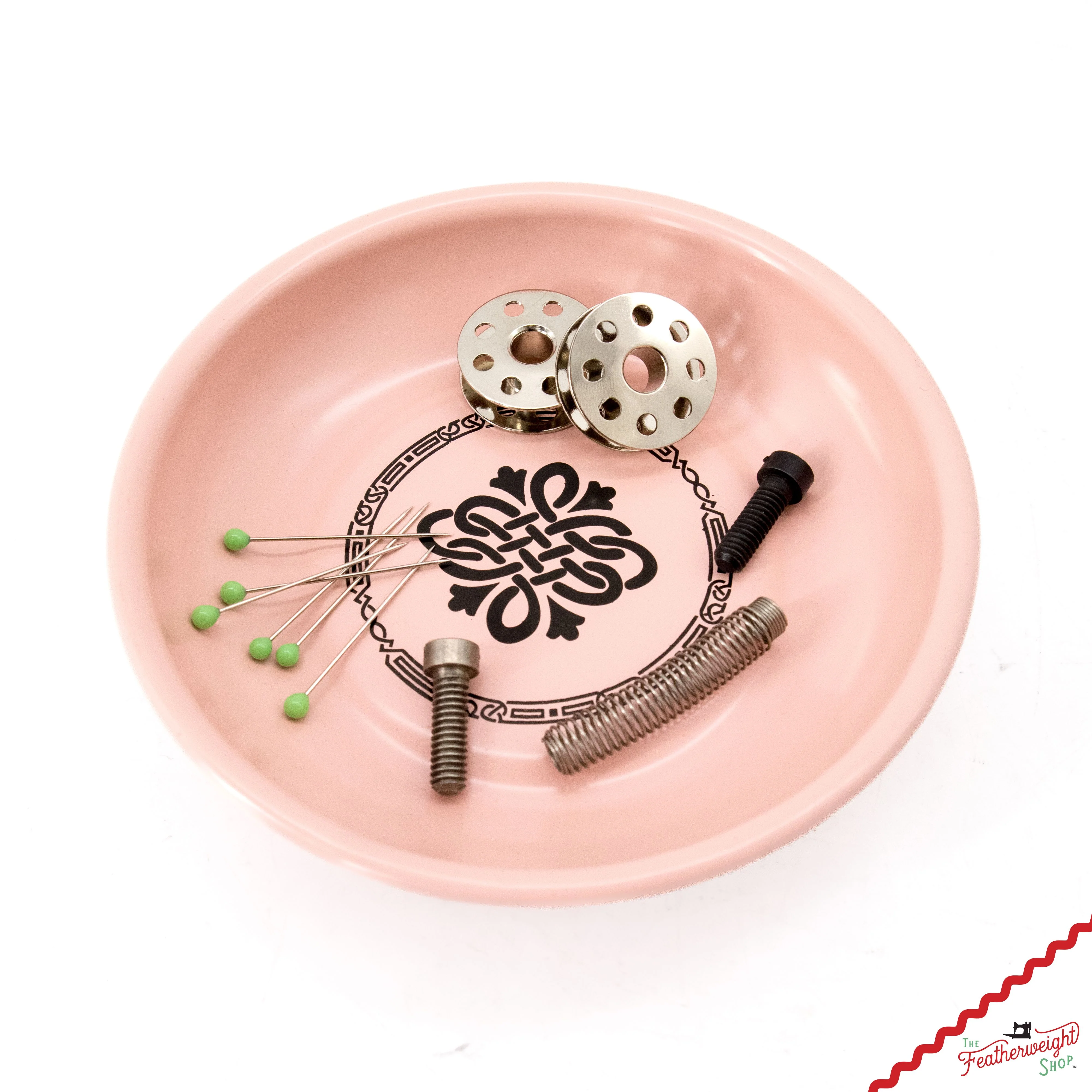 Magnetic Dish for Pins & Maintenance, PINK & BLACK Featherweight Style - Image 2