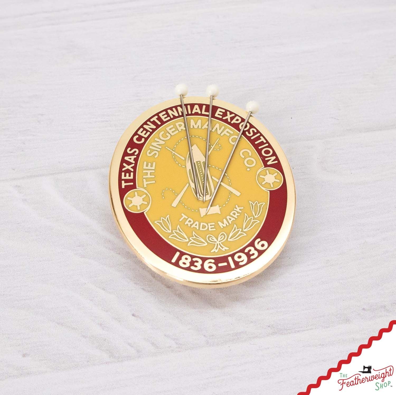 Needle Minder, PIN PAL - TEXAS Featherweight Badge - Centennial 1836 - 1936 - Image 2