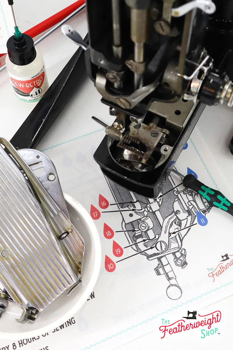 Oiling Chart Diagram, 222K FREE-Arm Singer Featherweight - Image 3