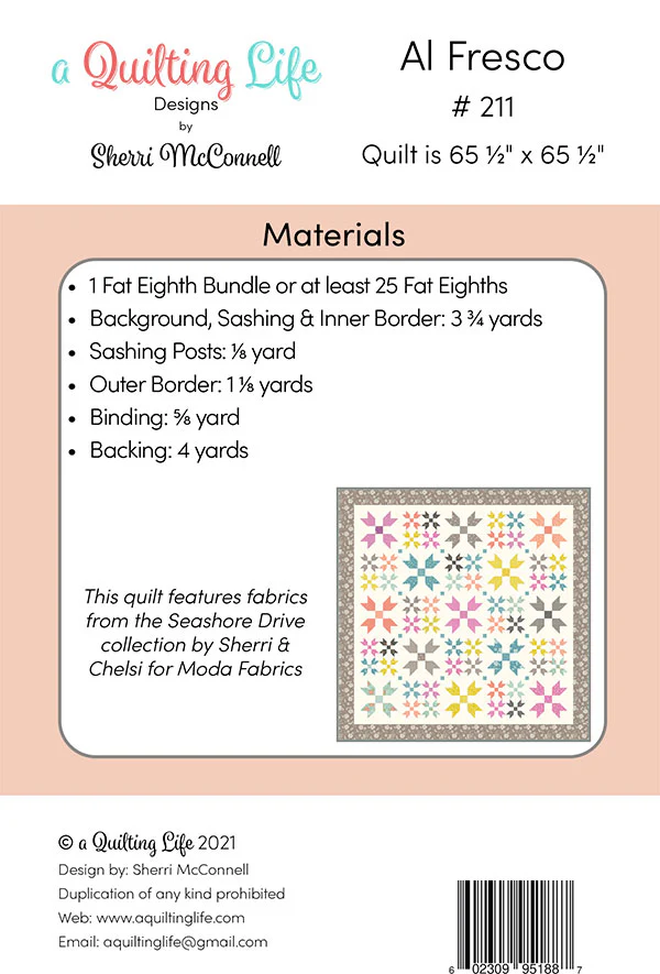 PATTERN, AL FRESCO #211 - A Quilting Life Designs by Sherri McConnell - Image 2