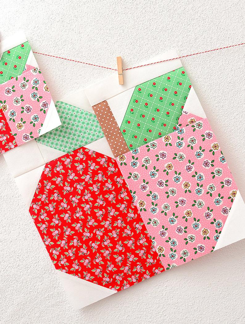 Pattern, Apple Quilt Block by Ellis & Higgs (digital download) - Image 3