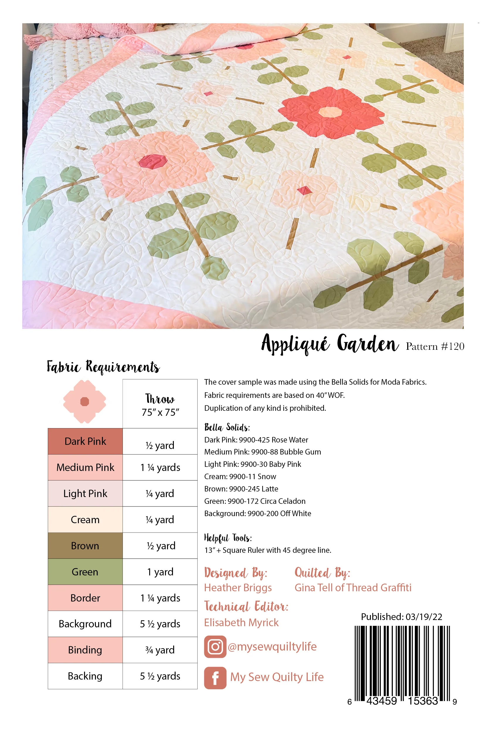 Pattern, Applique Garden Quilt by My Sew Quilty Life (digital download) - Image 2