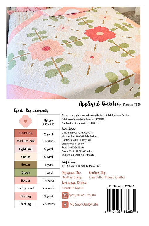 PATTERN, Applique Garden Quilt By My Sew Quilty Life - Image 6