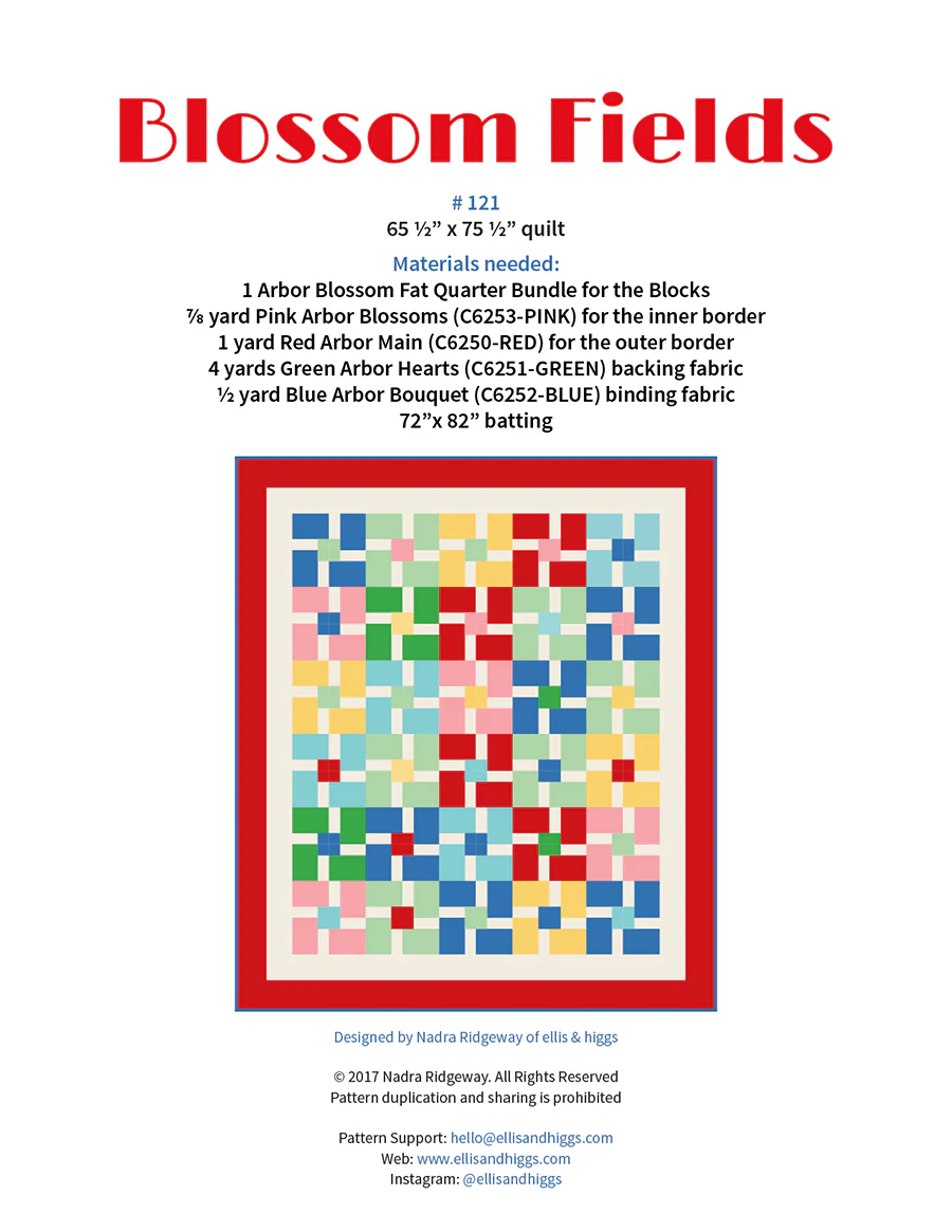 Pattern, Blossom Fields Quilt by Ellis & Higgs (digital download) - Image 2