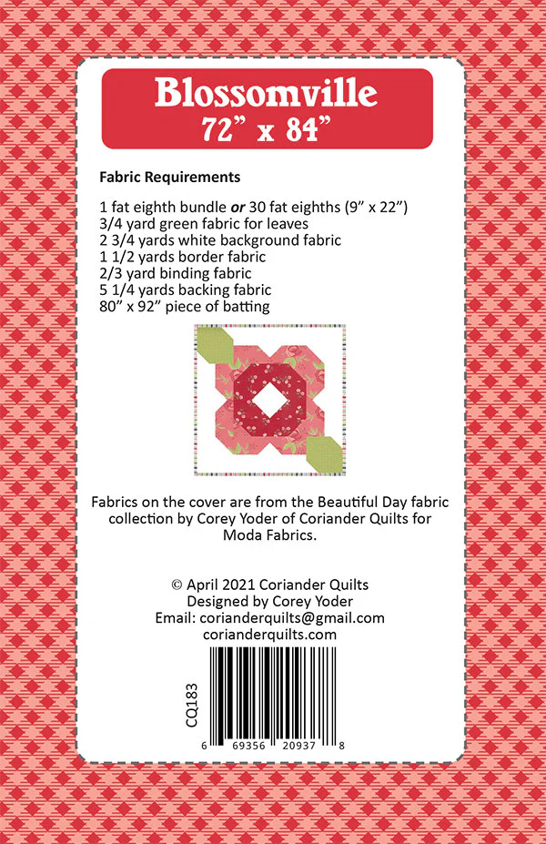 PATTERN, BLOSSOMVILLE from Coriander Quilts By Corey Yoder - Image 2