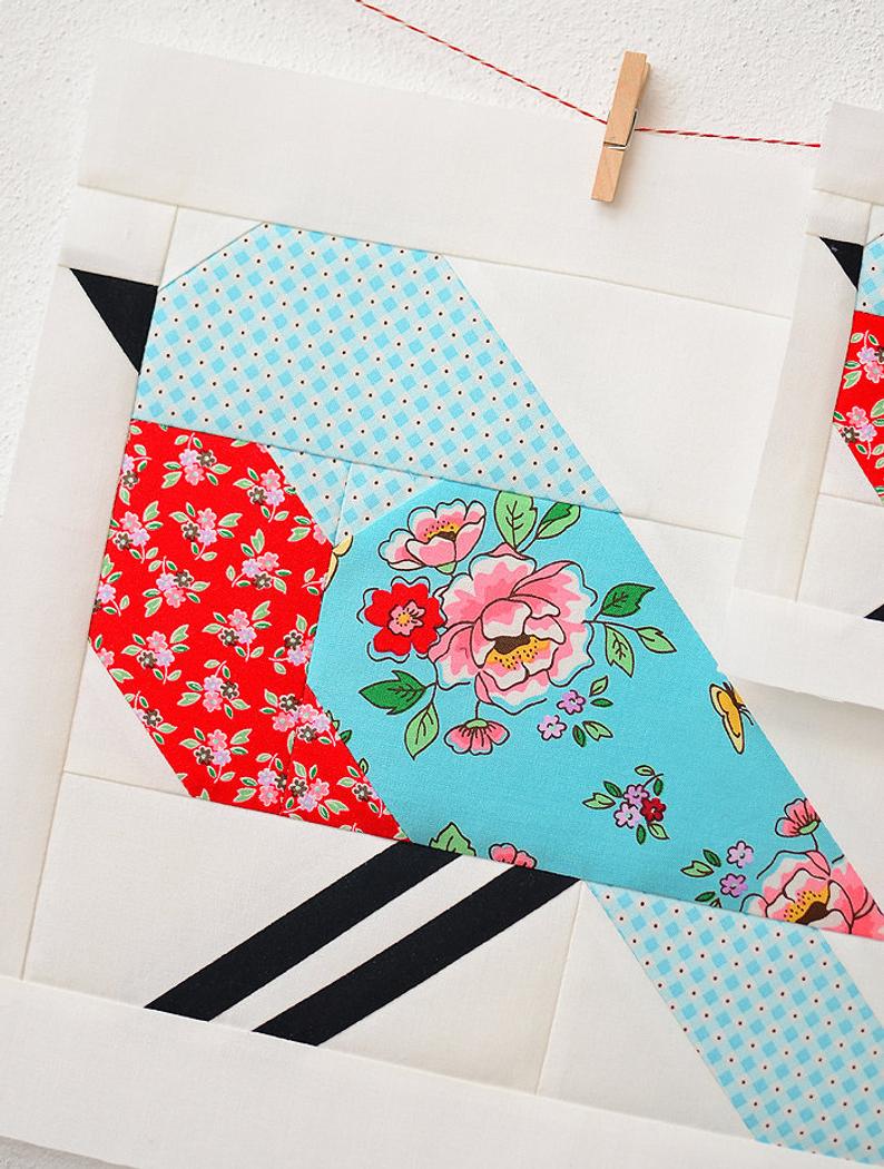 Pattern, Bluebird Quilt Block by Ellis & Higgs (digital download) - Image 2
