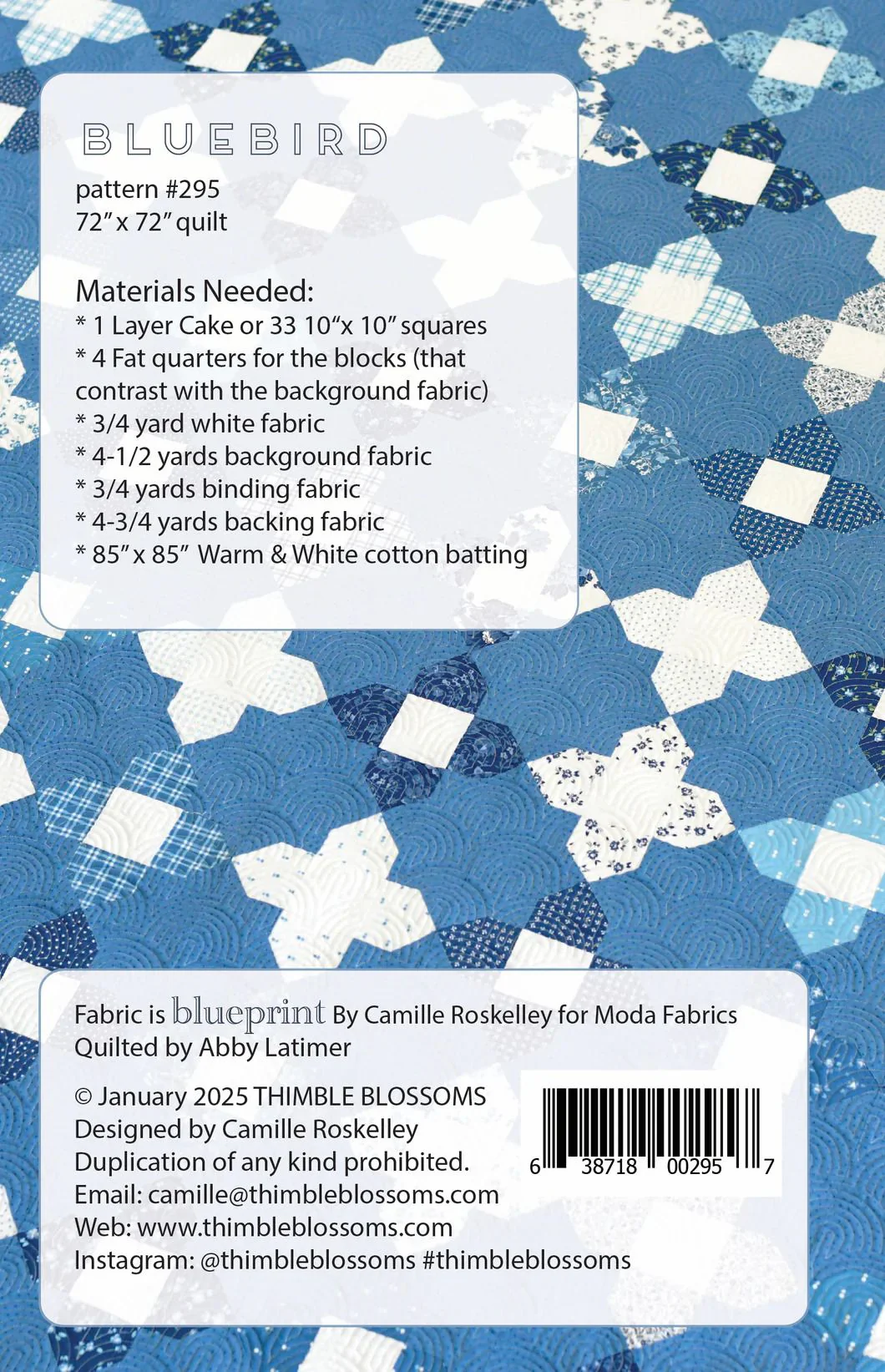 PATTERN, Bluebird Quilt by Camille Roskelley for Thimble Blossoms - Image 3