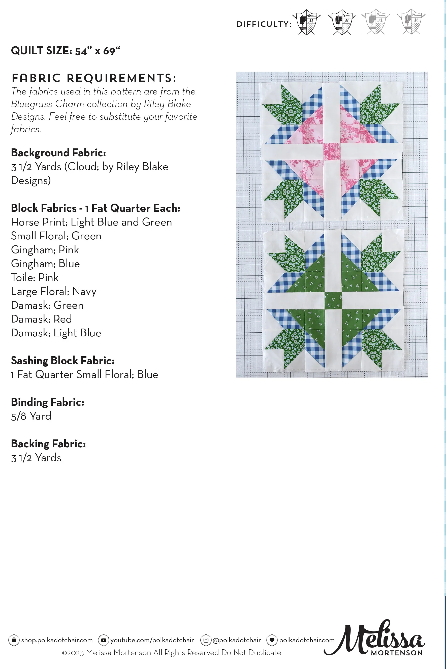 PATTERN, Bluegrass Crossing Quilt Pattern by Melissa Mortenson - Image 2