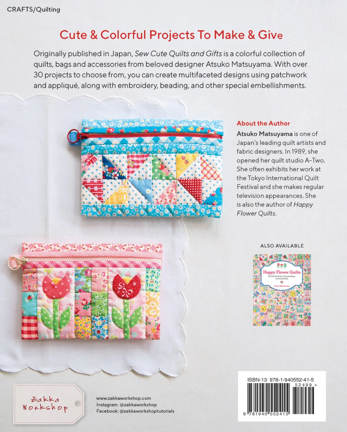 PATTERN BOOK, Sew Cute Quilts and Gifts by Atsuko Matsuyama - Image 2