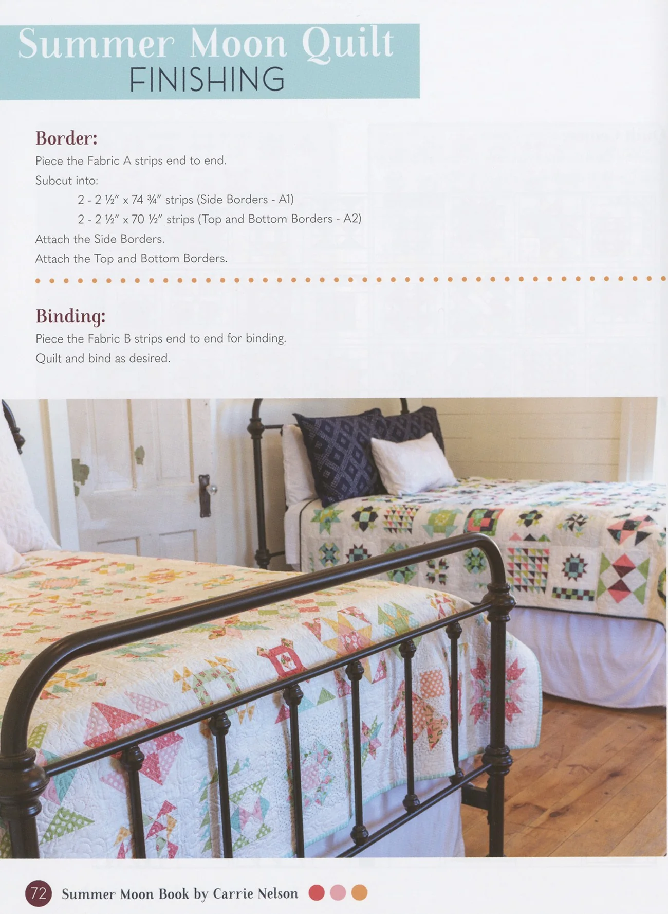 PATTERN BOOK, Summer Moon Sampler Quilt by Carrie Nelson - Image 10