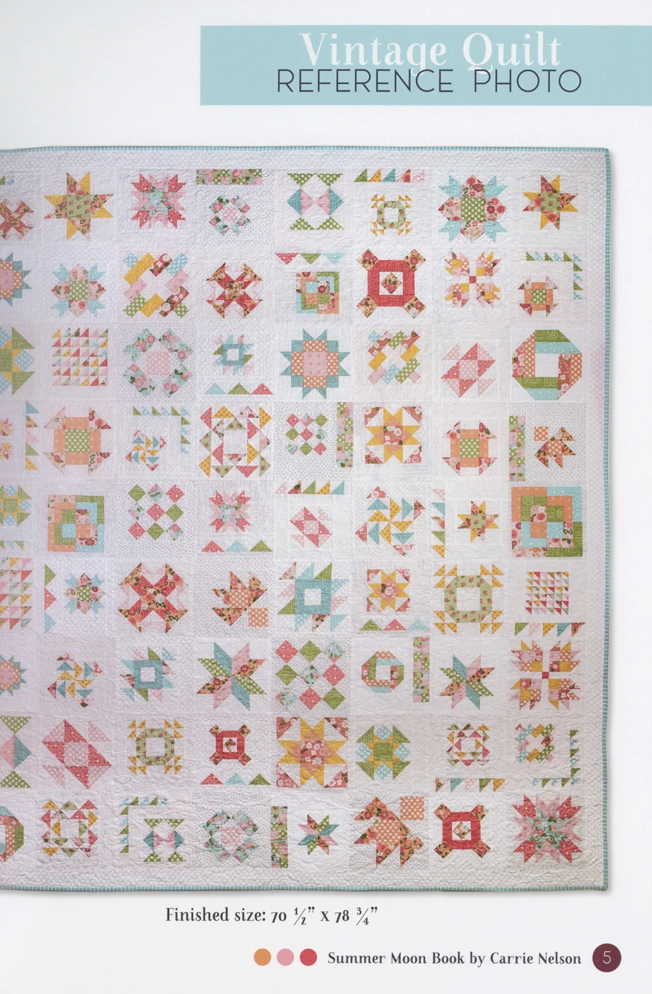 PATTERN BOOK, Summer Moon Sampler Quilt by Carrie Nelson - Image 6