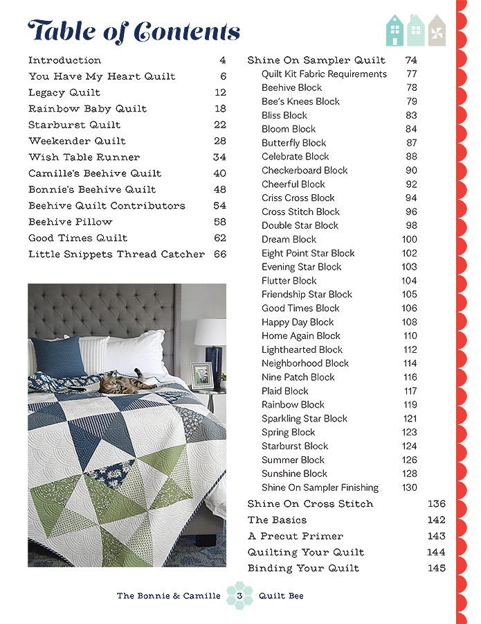 PATTERN BOOK, The Bonnie & Camille Quilt Bee & Cross Stitch - Image 7