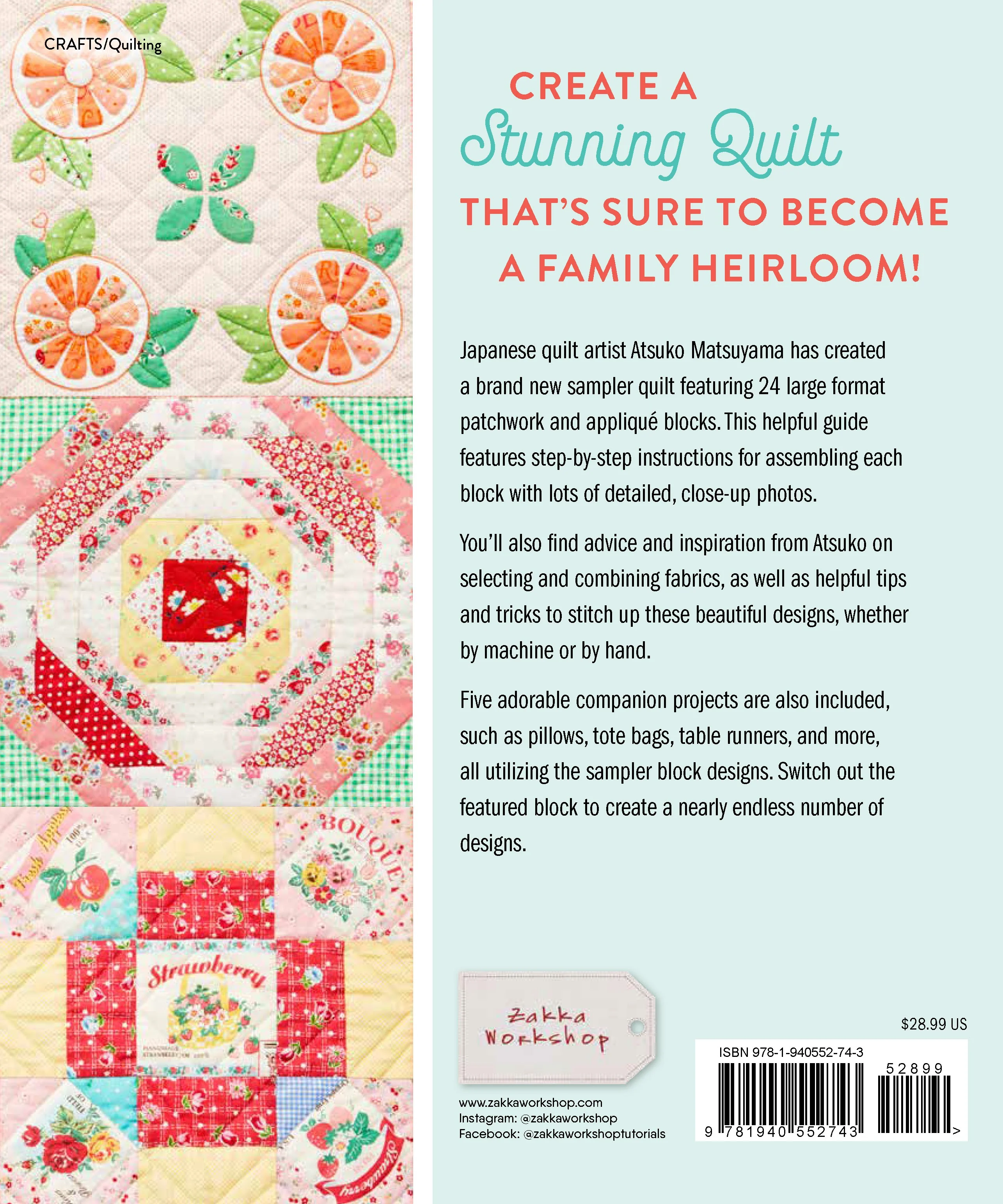 PATTERN BOOK, The Vintage Flower Sampler Quilt by Atsuko Matsuyama - Image 6