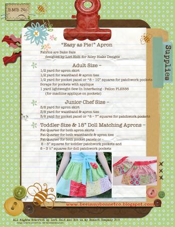 PATTERN BOOKLET, Easy as Pie Apron by Lori Holt - Image 2