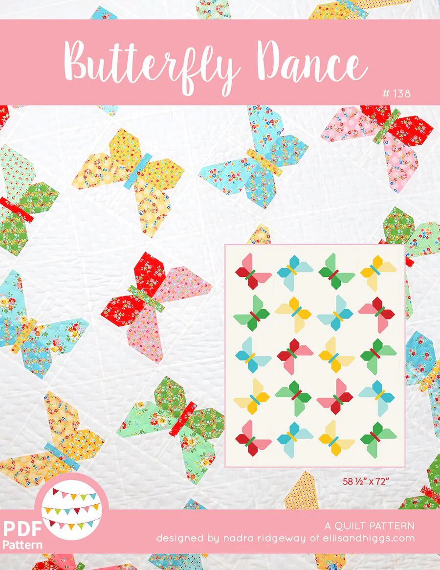 Pattern, Butterfly Dance Quilt by Ellis & Higgs (digital download)