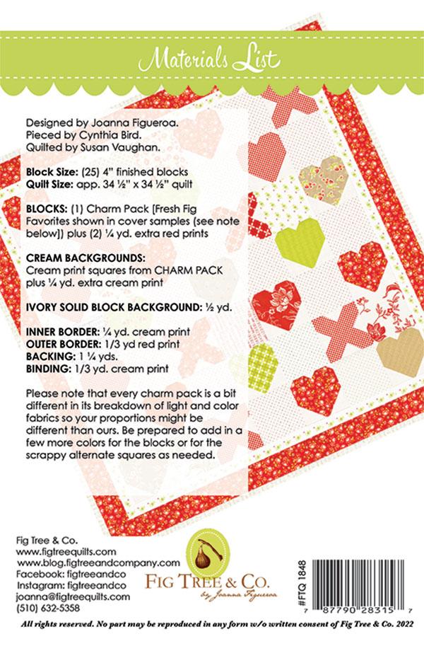 PATTERN, Charm Pack Hearts by Fig Tree & Co. - Image 3