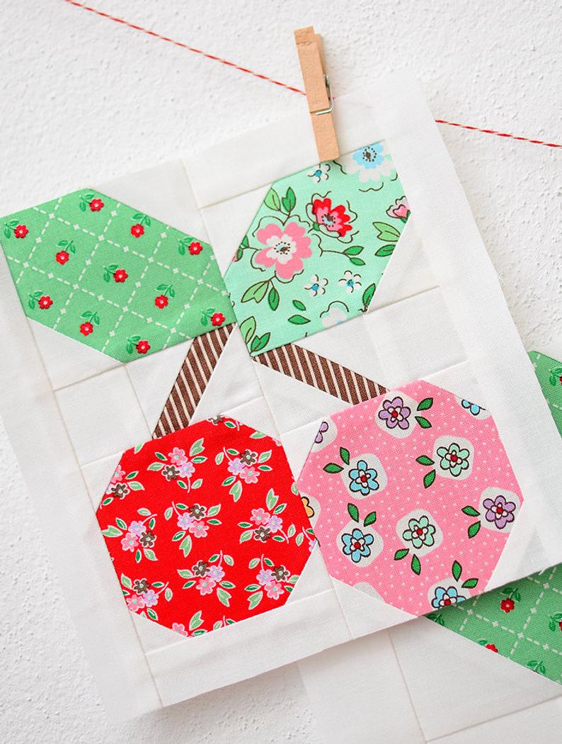 Pattern, Cherry Quilt Block by Ellis & Higgs (digital download) - Image 2