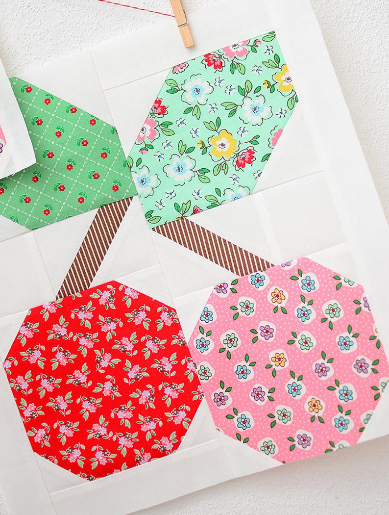 Pattern, Cherry Quilt Block by Ellis & Higgs (digital download) - Image 3