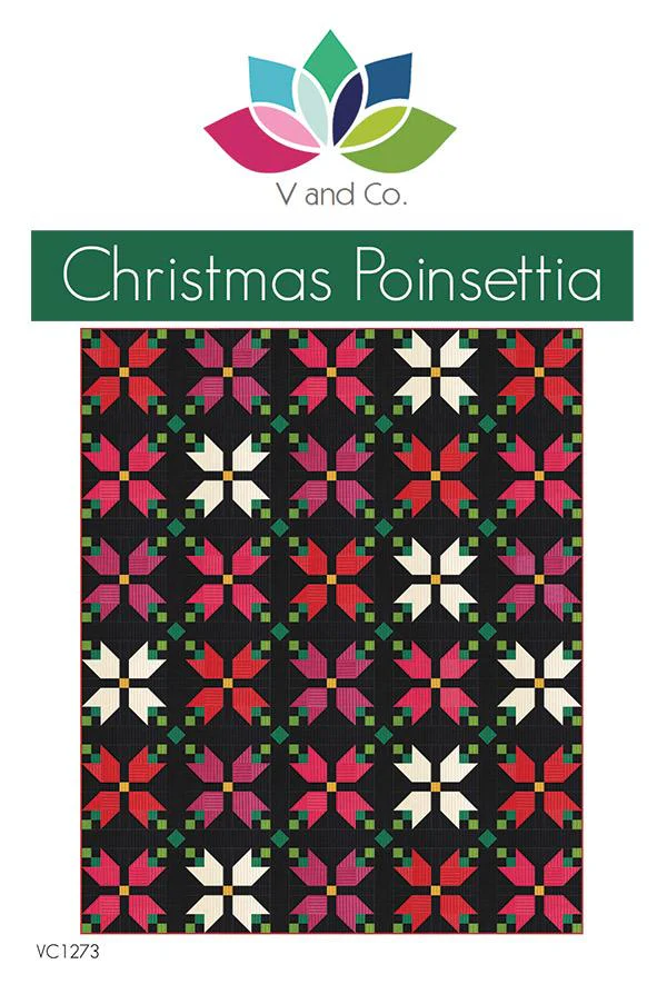 PATTERN, Christmas Poinsettia Quilt by V and Co.