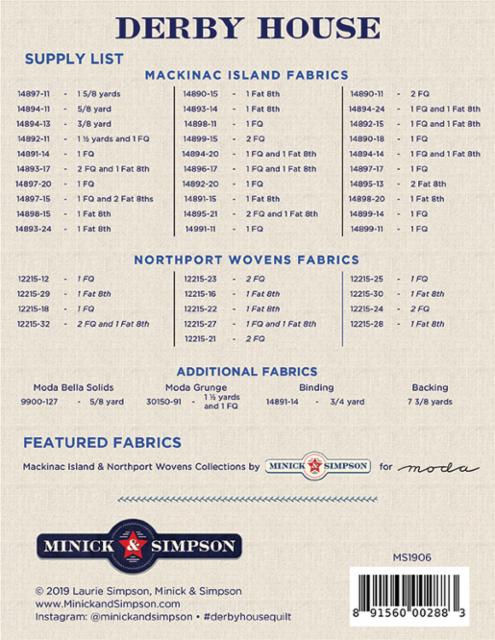PATTERN, Derby House Quilt from Minick & Simpson - Image 2