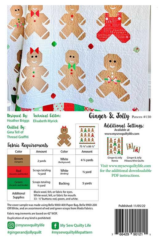 PATTERN, Ginger & Jolly Gingerbread Quilt By My Sew Quilty Life - Image 3