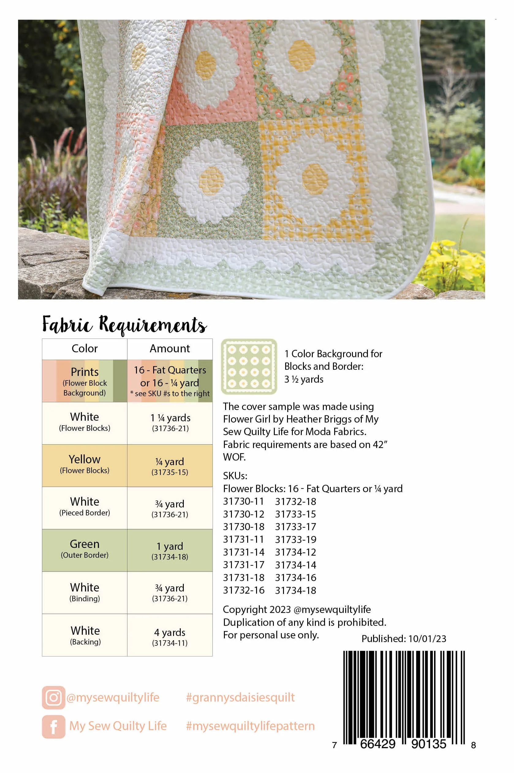 Pattern, Granny's Daisies Quilt by My Sew Quilty Life (digital download) - Image 2