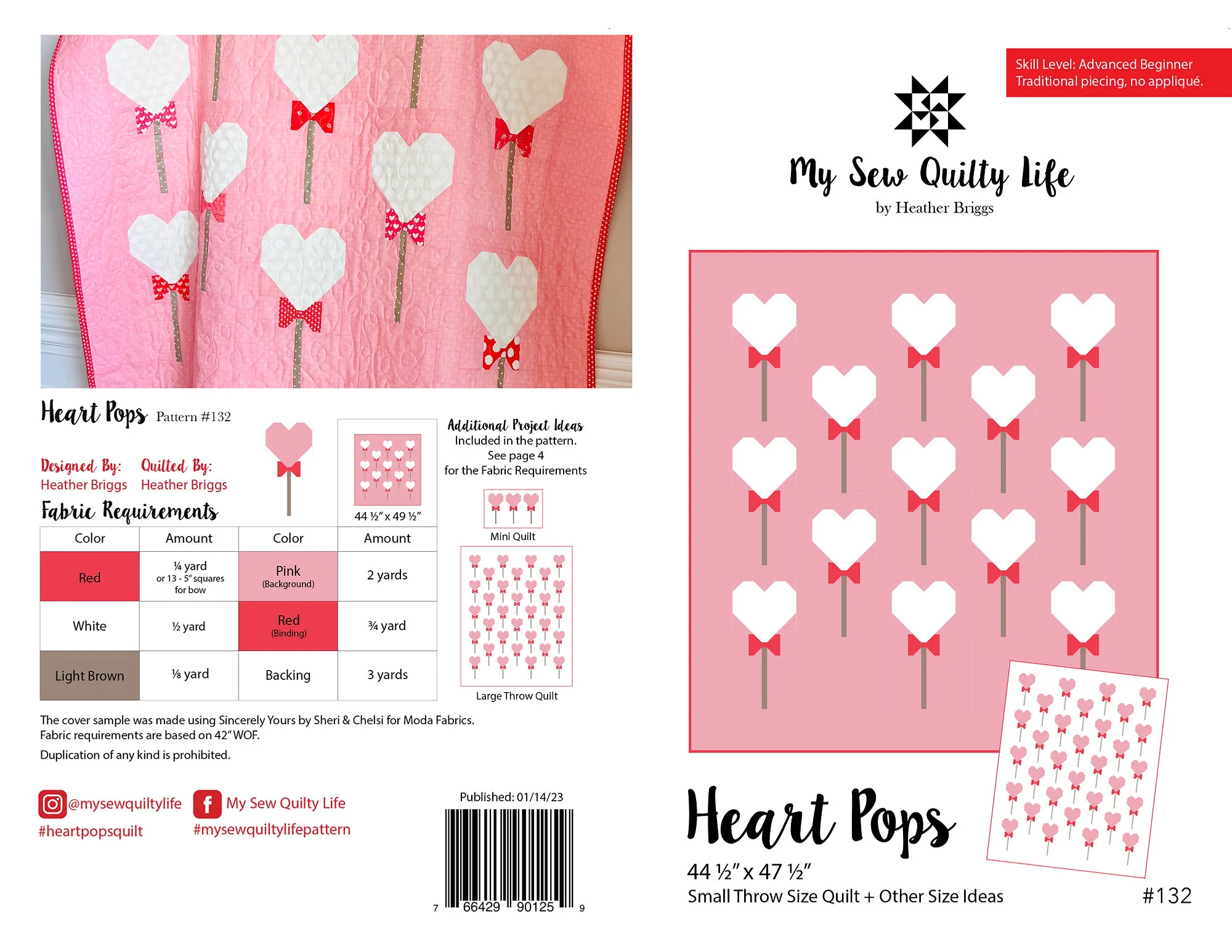 PATTERN, HEART POPS Quilt By My Sew Quilty Life - Image 6