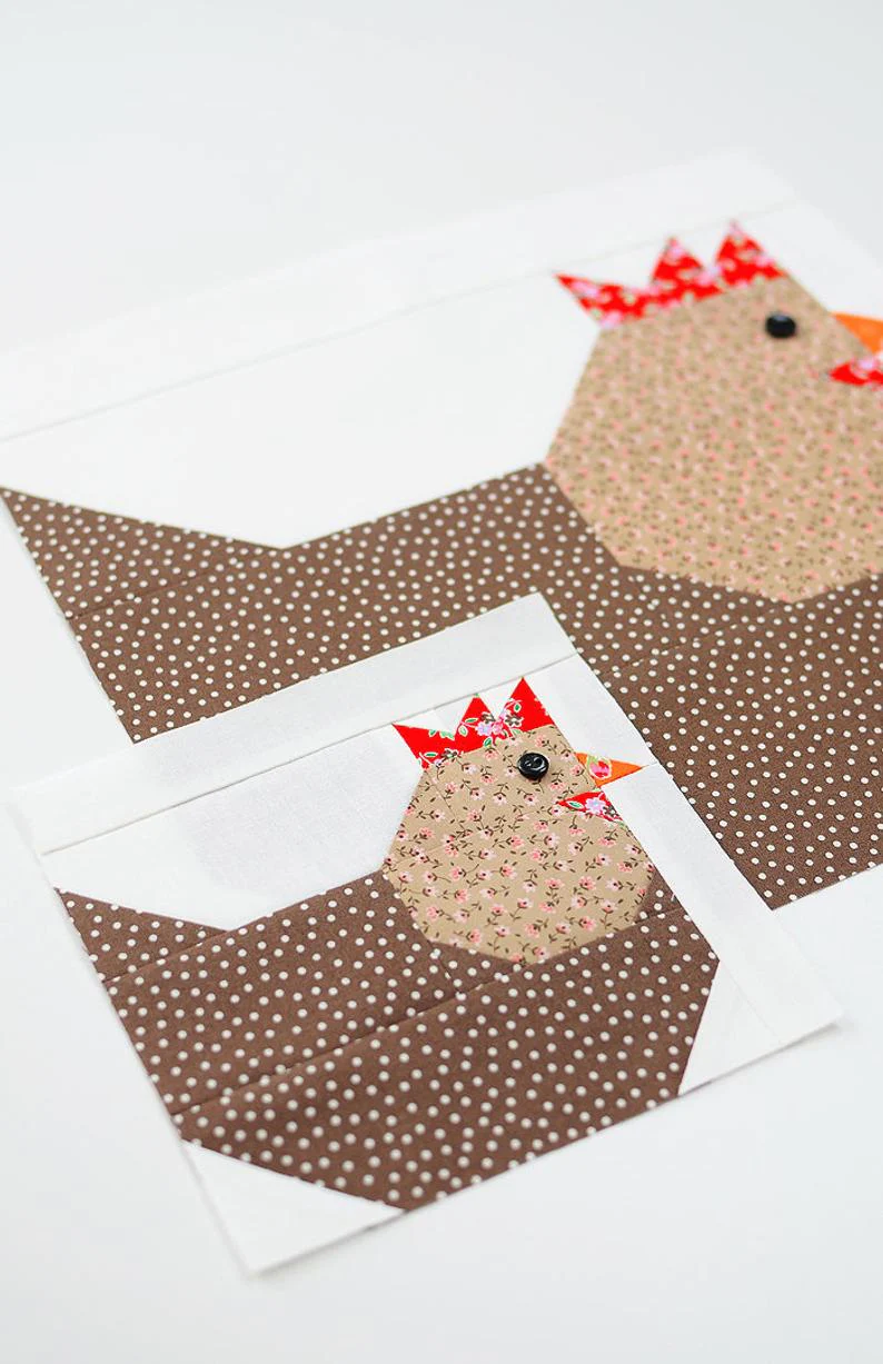 Pattern, Hen Chicken Quilt Block by Ellis & Higgs (digital download) - Image 2