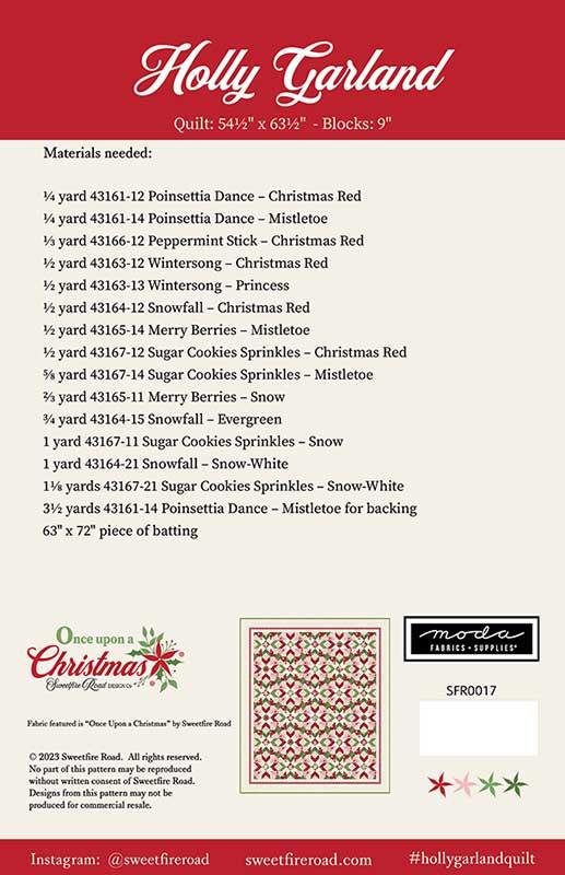 PATTERN, Holly Garland Christmas Quilt by Sweetfire Road - Image 2